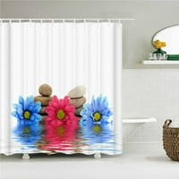 Prekrasna biljna cvijeća Zen Stone vode ispisane tkanine zastove za tuširanje kupaonica zavjese vodootporni