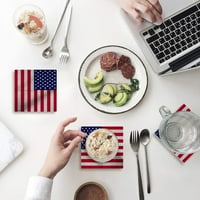 Američki zastava COASTER za piće, upijajući keramički kameni čaše šalice s plutačem za kućnu kuhinsku sobu kafe dekor stolnog stola