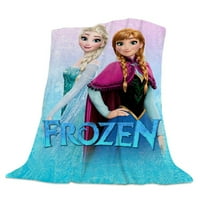 Flozen Anna Fleece pokrivač zelene bake za krevet za krevet ili kauč - nejasna flanel pokrivač za odrasle