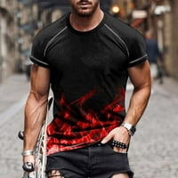 Aufmer ljetne majice za atletičke košulje za muškarce, muški casual okrugli vrat 3D digitalni ispis pulover fitness sportske kratke hlače rukave bluza