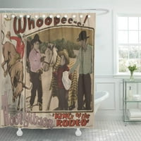 Kaubojski vintage zapadni kralj rodeo filmske kože za kupatilo za kupatilo za kupanje zavjesa za tuširanje
