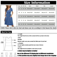 Ležerne haljine za žene cvjetna sunčana haljina okrugla izrez srednje dužine bez rukava Blue XL