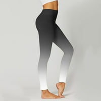 Xinqinghao joga hlače Žene Žene Gradijentskih gamaši visokog struka Trčanje Sportski tajice Lift Yoga hlače joga hlače sa džepovima Black XL