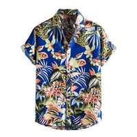 FSQJGQ Havajska majica za muškarce cvjetni print kratkih rukava casual majica dolje majice Ljeto na