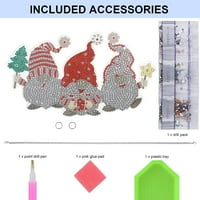 Božićni gnome 5d bomljastih boja za viseći ukras sa lancem za zidni dekor za početnike