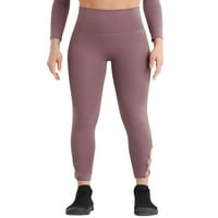 Žene sa čvrstim bojama Visoki struk skriveni džep CRISS-CROSS CALF joge hlače
