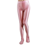 Ultra tanki prozirni sjajni crohs ples joga hlače veliki ružičasti xl