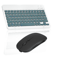 Punjiva Bluetooth tastatura i miš Ultra tanka pune tipkovnice i ergonomski miš za ZTE Blade A i sve Bluetooth omogućeno MAC tablet iPad PC laptop -Pine zeleno sa crnim mišem