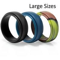 Tatin prsten silikonski gumeni vjenčani prstenovi za muškarce crne plave kamenje veličine 11