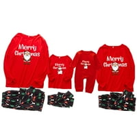 SHLDYBC Božićna porodica Pajamas Podudarni setovi, Božić Dečiju štampano pismo + hlače Xmas Porodična odeća pidžama, božićne pidžame za odrasle i decu Holiday Xmas Set za spavanje