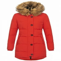 Beiwei Dame Slim Fit Zip kapute sa kapuljačom FAUS Fur Hood casuar zimska zadebljana jakna s džepovima