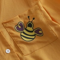 Dugme tunike dolje majice za žene Ispis pamučnog casual gumba dugih rukava labava majica top bluza
