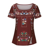 Ženski ljetni vrhovi i bluze Modna žena kauzalna bluza za ispis kratkih rukava majica ljetni gumb vrhovi