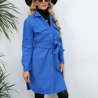 Ženska plus veličina casual zimska odjeća zimski kaput plavi l