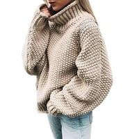 Žene Jesenski zimski vrhovi puni pleteni džemper, ležerni pulover s dugim rukavima