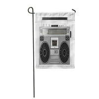 Stereo srebrni retro geto blaster Audio Boombo Clipping stafor vrtna zastava Dekorativna zastava Kuća Baner