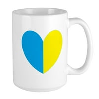 Cafepress - Stojim sa ukrajinskim šalicama srca - OZ keramička velika krigla