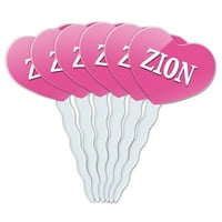 Zion Heart Love Cupcake Pick Toppers - Set od 6