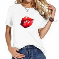 Određeno da nadahnjuje vruće crvene usne ljetne grafičke grafičke majice za žene, udobne majice kratkih