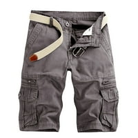 Hot6SL muške garderne hlače, pamuk Twill Radne kratke hlače pamuk uznemireni stil tamno siva