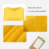 Proljetne haljine za žene Crew Crt Crt Solid Print haljine bez rukava Žuta L