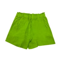 Atletske kratke hlače za žene modne casual visoke struke hlače ravno-noga sportski casual labavi kratke hlače zeleni xxl