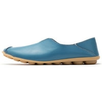 Daeful Women Vožnja cipela Kožni natičnici Udobne cipele Neklizajući klizanje na povremenim cipelama Žene Lagana plava 6,5
