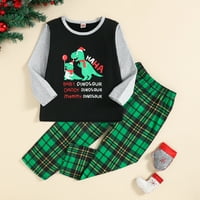 Cathery Božić za obitelj podudaranje PJS setovi pamučni dinosaur Top i prugaste hlače Xmas pidžame za