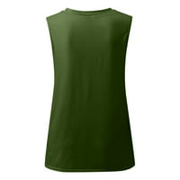 Majice za žene Plus veličine Dandelion Print Dressy vrhovi za žene V izrez Loose Fit košulje za ženske majice na klirens kratkim rukavima za žene za žene Green L
