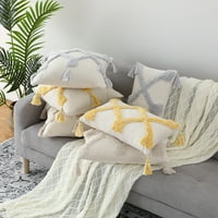 Lunsy bacač jastuk od jastuka Chenille jastuk sham boho tkani tufted jastučnica s resilicama, siva,