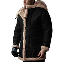 Voncos muške jakne sa kapuljačom - sportski fitnes zadebljani ležerni na otvorenom tople jeseni zimski kardigan kaputi za muškarce velika crna veličina m