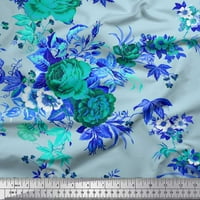 Soimoi Poly Georgette Tkaninski listovi i cvjetna umjetnička tkanina za ispis u dvorištu široko