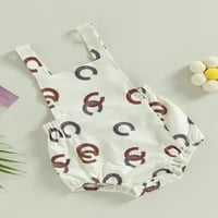 Xingqing Newborn Baby Girl Dimper Pismo Ispis zavoja za zavojnom kombinezonu Summer Oneseni kombinezoni Bodičarska odjeća 6- mjeseci