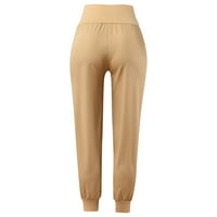 Žene visokog struka casual elegantne hlače Stretch gamaše Jogging Bottin Tkanine pantalone s džepovima
