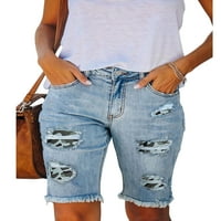 Rejlun dame dno dno su kratke vruće hlače uznemirene mini pantalone Bermuda Jeans Stretch odmor ljetni traper kratke mamuflage 2xl
