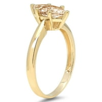 1CT Marquise Cut Yellow Moissine 14K žuti zlatni godišnjički angažman prsten veličine 9