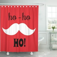 Ho brkovi Santa Claus na crvenoj pozdravu Sretno novo kupatilo za kupatilo za tuširanje