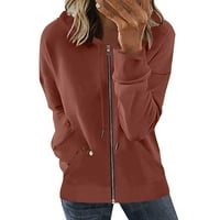 Naughtyhood ženska casual zip up kapuljača dugih rukava s kapuljačom sa džepom dugim rukavima sa džepom