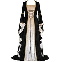 TIQKATYCK Vintage haljina za žene, ženska vintage keltska podna dužina renesanse gotičke haljine Žene