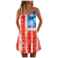CIEKEN WOOD Striped Dress haljina bez rukava V izrez A-line Maxi Mini sandress