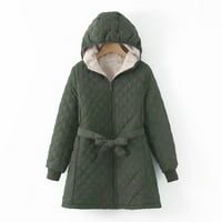 CAICJ zimski kaputi za žene Modni ženski casual dugih rukava lapelj jakne s šerpa nejasno jeseni zimski kaput zelena, s