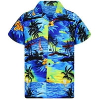 Muška majica casual stilski modni muški casual gumb Havaji print plažu Kratki rukav brza bluza