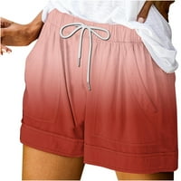 Ženske kratke hlače Ženske tiskane casual labave džepove Pokretanje kratkih hlača Crvena s