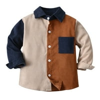 Toddler Boys dugih rukava zimska jesenska košulja na vrhu kaput za babys odjeću za patchwork boje