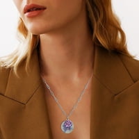Ogrlice za žene Decembani novčići šareni reljefni cvjetni papir za clipni lanac ogrlica za lanac za lanac za valentine