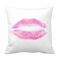 Ružičasti poljubac čisti bijeli pozadinski krevet za dekor jastuka, kofer jastuk sa zatvaračem
