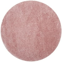 Safavieh Polar Shag Bibi Glam Solid Extra Debela prostirka Pink 3 '3' okrugla 4 'Round Dnevna soba,