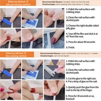 Feildoo French Tip Press na noktima lažni nokti Višekorački nokti za žene akrilne nokte sa dizajnom rhinestones, z # m veličina