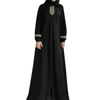 Luiyenes crna suknja plus veličina dugih rukava čvrste ženske modne veličine UtilityDress