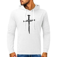 Tosmy dukserica za muškarce Muški casual križa Ispis dugih rukava džepne dukseve duksevi muškarci